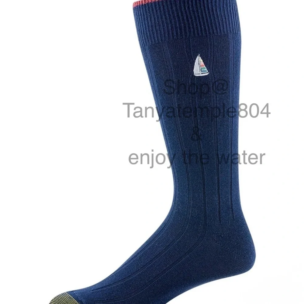 GoldToe Hampton Men's 3-Pair Crew Socks Shoe Size 6-12  Navy/Green/Gray